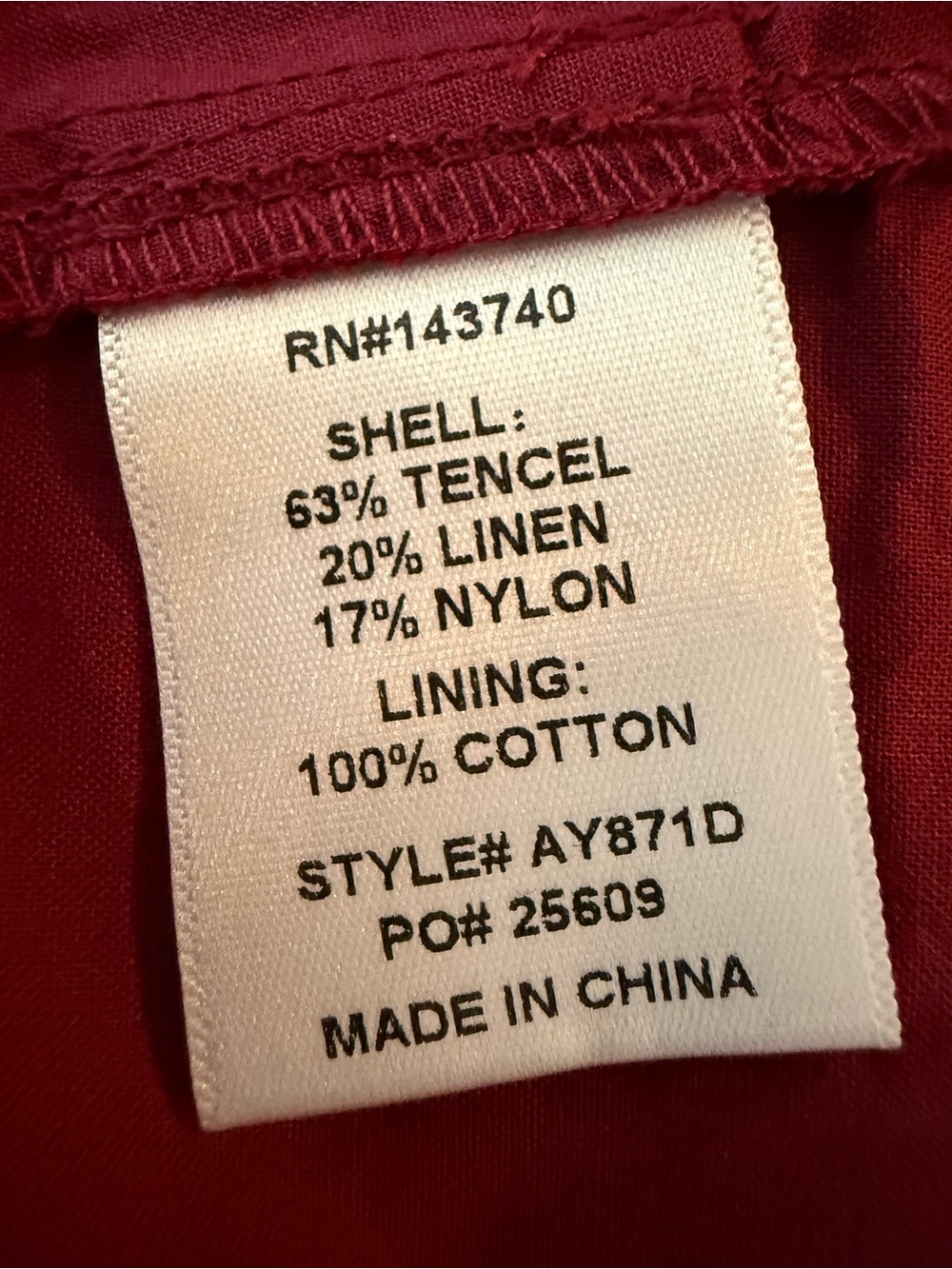Tuckernuck Hyacinth House Oxblood Cindy Puff Sleeve Linen Blend Midi Dress Sz M - Picture 5 of 5